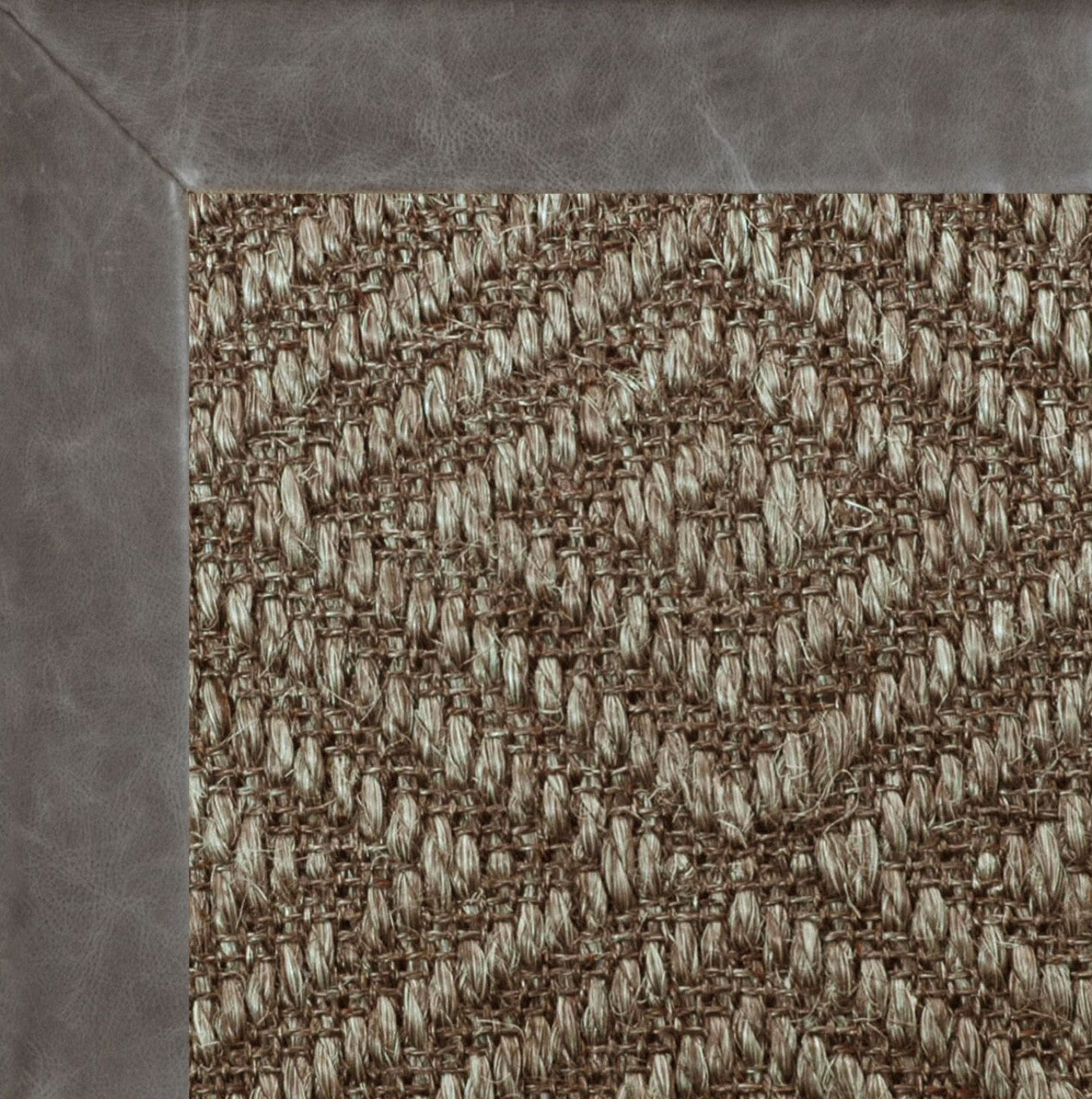 Diamond Sisal II w/ Distressed Leather Border