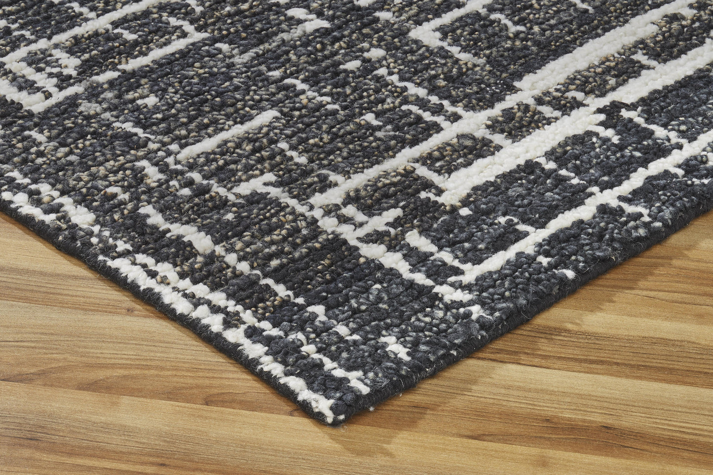Cain Obsidian by Stark Studio. Textured black and white rug – Hemphill ...
