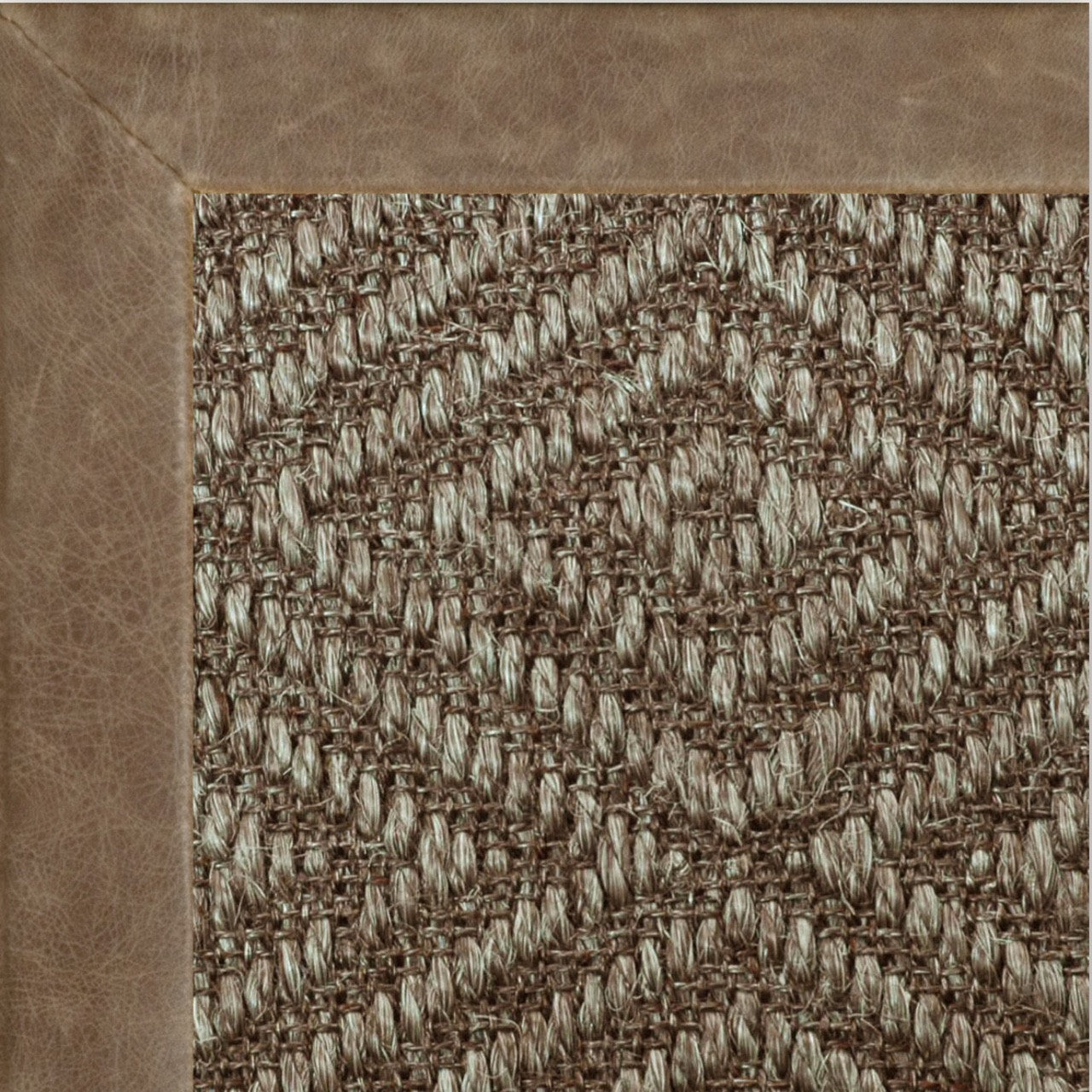 Diamond Sisal II w/ Distressed Leather Border