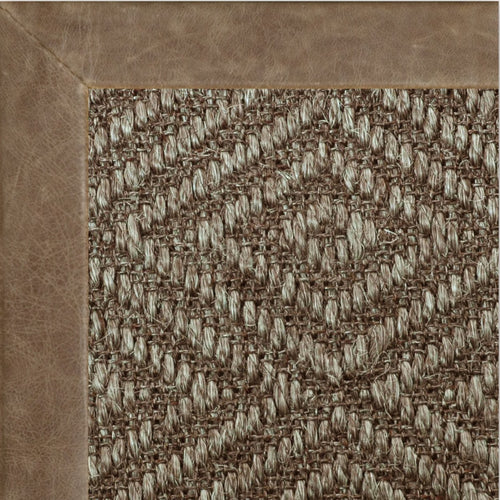 Diamond Sisal II w/ Distressed Leather Border