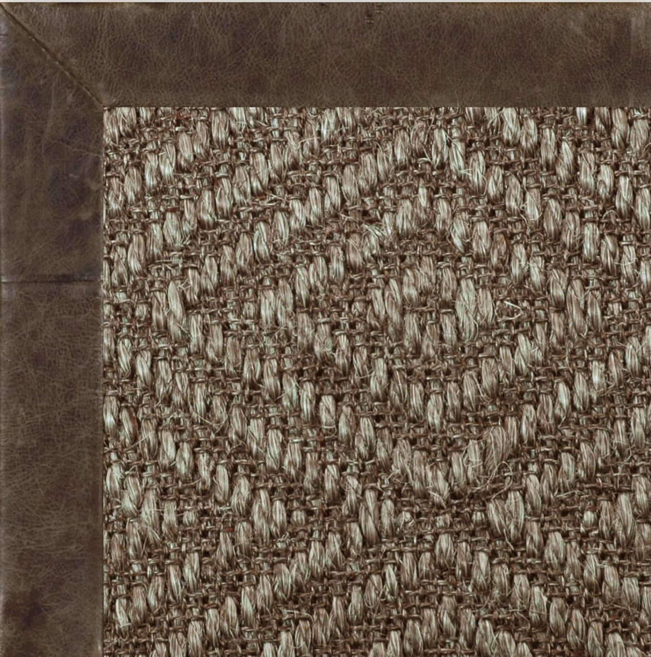 Diamond Sisal II w/ Distressed Leather Border