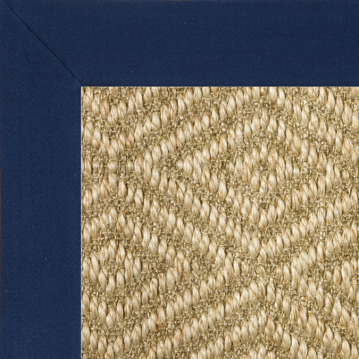 Navy blue binding diamond Natura sisal rug