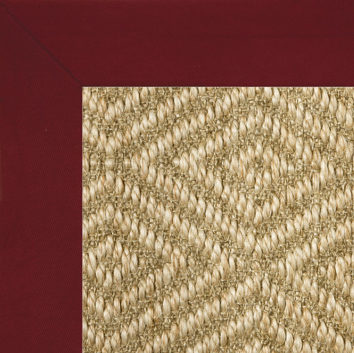 Red binding sisal diamond stark rug